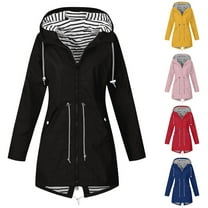 Jacket Coats for Women Zpanxa Women Casual Solid Jacket, Warm Winter Coat Thicken Hooded Jacket, Outdoor Plus Size Warm Snow Windproof Outerwear Coat Black L