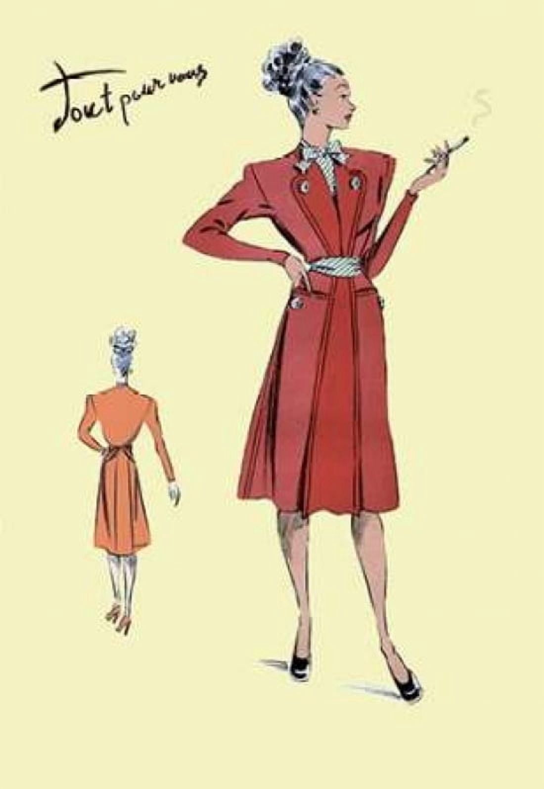 Jacket Dress 1947 Canvas Art - Unknown (12 x 18)