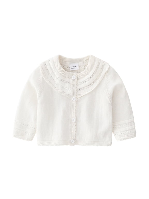 Jacket For Girls Baby Knit Sweater Autumn Solid Long Sleeve Tops Cardigan Clothes Winter Baby Toddler Coat 0-6 Months