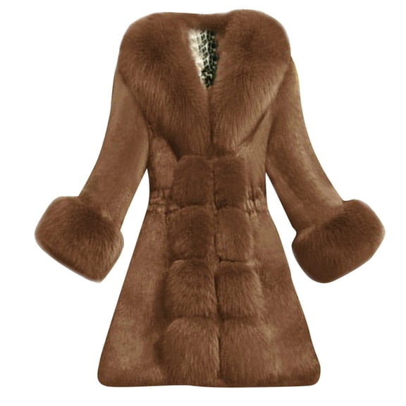 Jacket For Mid Long Coat Winter Warm Thick Soft Pile Elegant Outerwear Fashionable Style