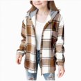 thumbnail image 1 of Jacket For Girls Girls Western Outfit Boys Girls Casual Flannel Plaid Hoodies Fall Fashion Button Down Shirts Long Sleeve Cute Lightweight Jacket Coats, 1 of 5