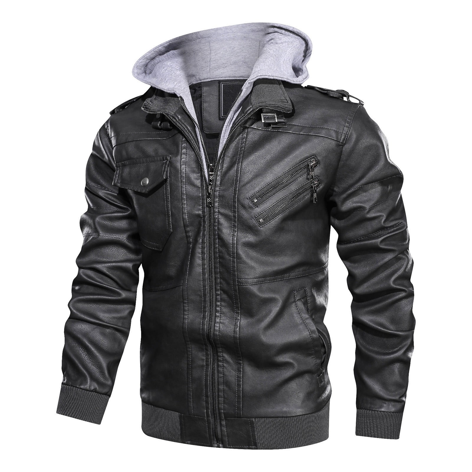 Jacket with Hood Fleece Jacket for Men Bomber Jacket Men Vintage Winter