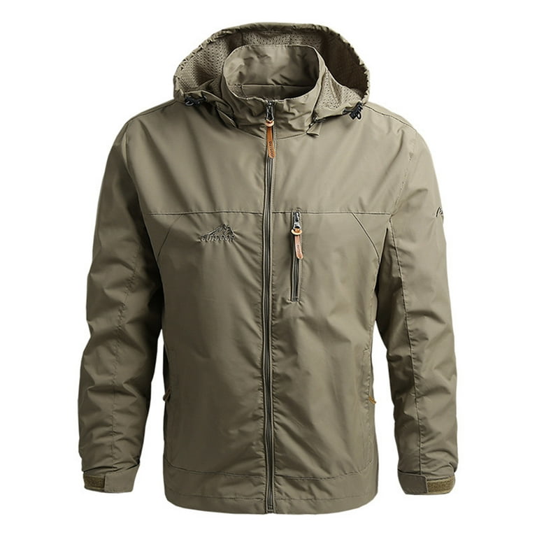 Jacket Hooded Coat Waterproof Warm Windbreaker for Men Fishing Hiking