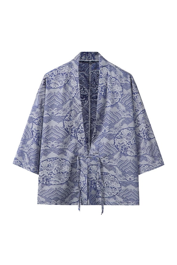 Jacket Ice Silk Hanbok Cardigan Men's Ancient Style Zen Clothes Jushi Clothing Dorobe Cloak Tea Clothes