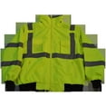 thumbnail image 1 of Jacket Lime ANSI-ISEA & EN471 Class 3 Waterproof Bomber Jacket with Removable Fleece Liner, Extra Small, 1 of 1