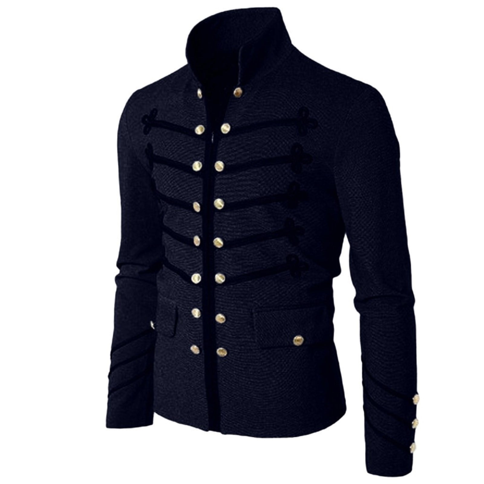 Jacket Men Coat Jacket Gothic Embroider Button Coat Uniform Party