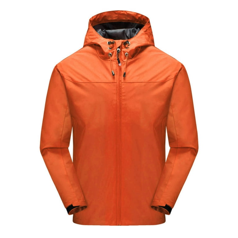 Jacket for Men Men s jacket casual fashion sports rushing spring and fall fall windproof breathable Light Jackets for Men Autumn and Winter Versatile Jackets for Men Loose Men Jacket Orange XXL