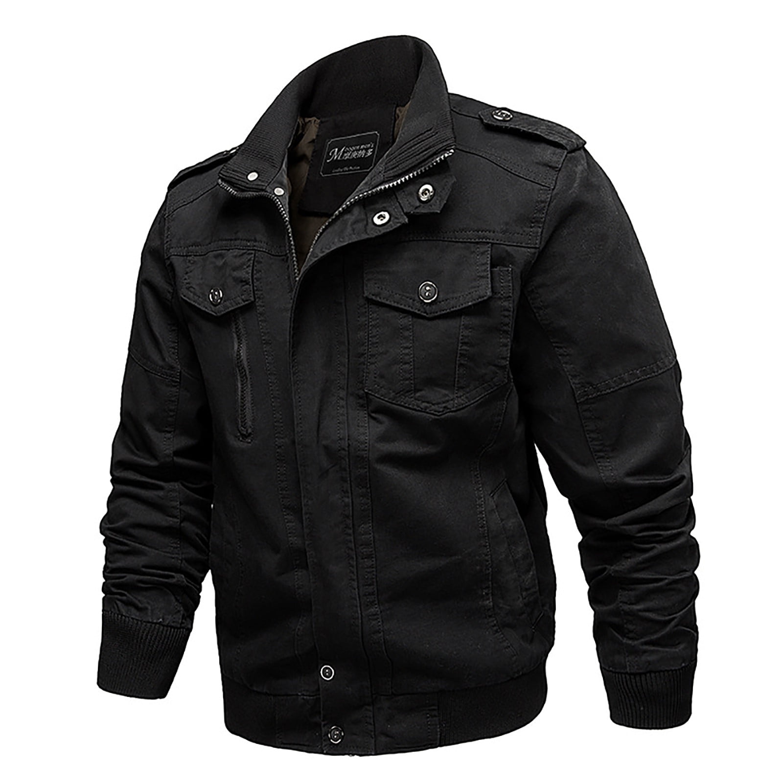 Wavsuf Mens Jackets Slim without Hood Business Solid Casual Undersize Black  Jackets Size 4XL - Walmart.com