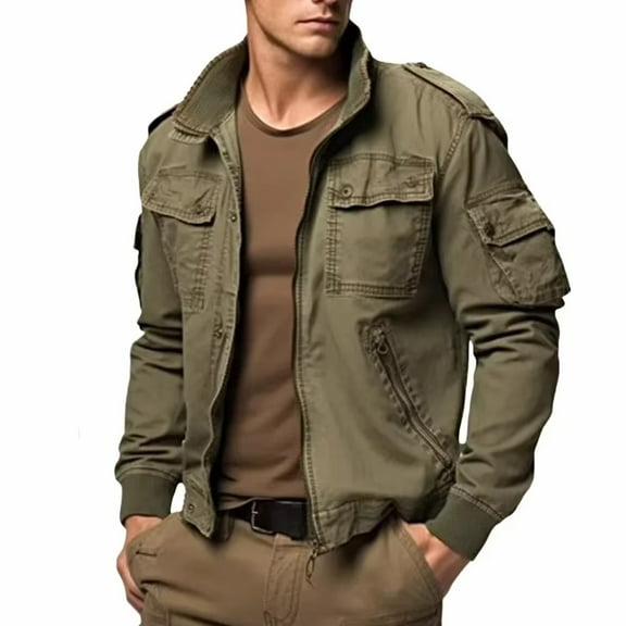 Field bomber Jacket Men Vintage Cotton