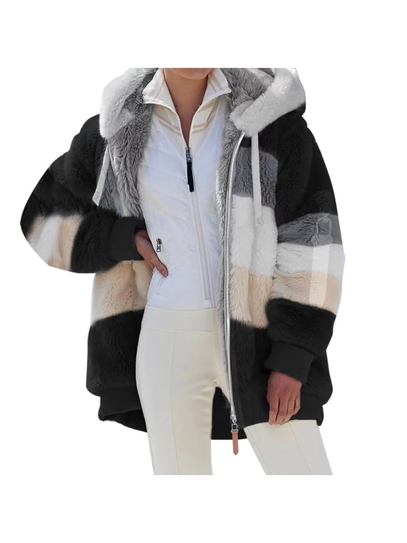 Jacket Polyester Hooded Outdoor Women Wolf Jacket with Zipper And 30 Women Jacket Fall Lined Jacket Women's Jackets Womens Winter Jacket Jacket for Women Lightweight Jacket