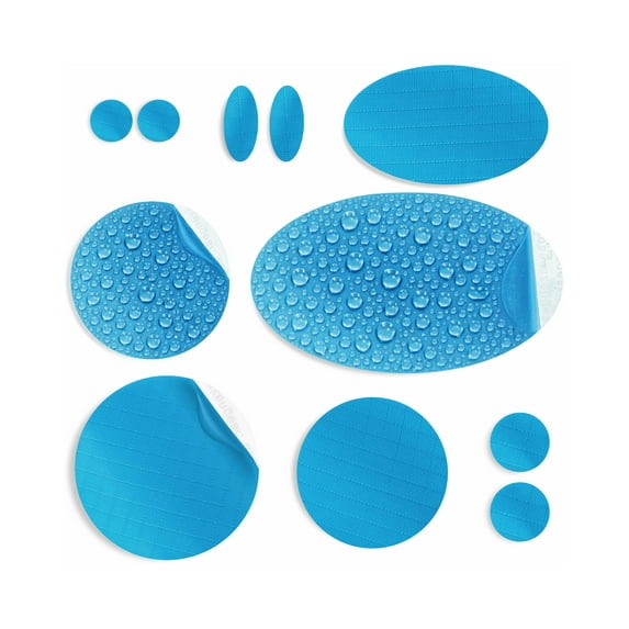 Repair Patches for Jackets, Tent, Shoe, Air Mattress, PVC Gear - Waterproof, Self-Adhesive, Tear-Cold-Heat-Resistant, Down Puffer Coat (11 Pieces, Turquoise)
