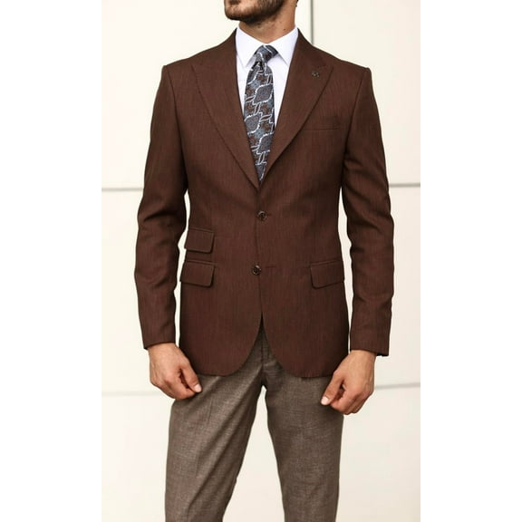 Jacket, Soft Textured Elegance Men's Modern Milky Bitter Coffee Jacket