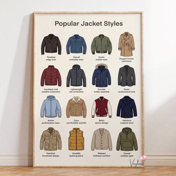 Jacket Styles Fashion Guide Wall Decor