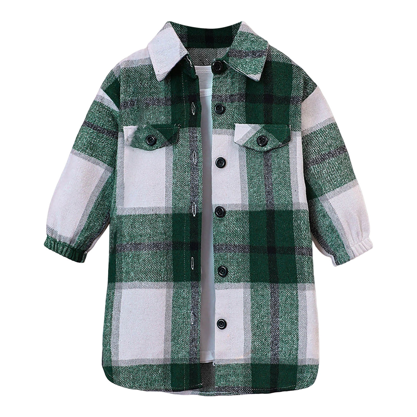 Jacket,Toddler Plaid Shirt Jacket Baby Boy Girl Long Sleeve Lapel