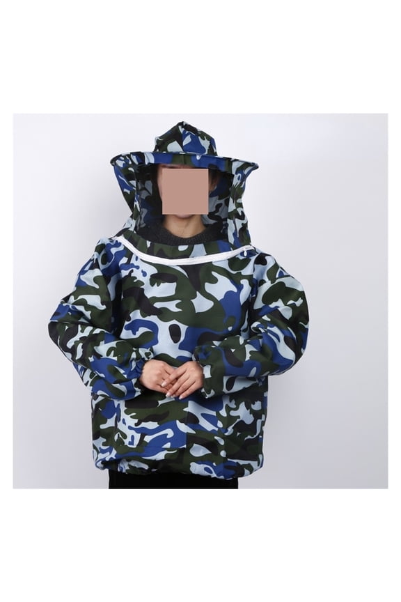 Jacket Veil Set Double Zippered Beekeeping Protective Suit Anti-Bee Beekeeper Clothing with Hat ,Comprehensive Protection