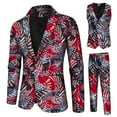 thumbnail image 1 of Jacket Vest Pants Blazers for Men 3 Pcs Slim Fit Cowboy Wedding Men Suit Retro Gentleman Mens' African Party Clothing, 1 of 2