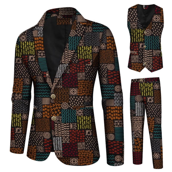 Jacket Vest Pants Blazers for Men 3 Pcs Slim Fit Cowboy Wedding Men Suit Retro Gentleman Mens' African Party Clothing