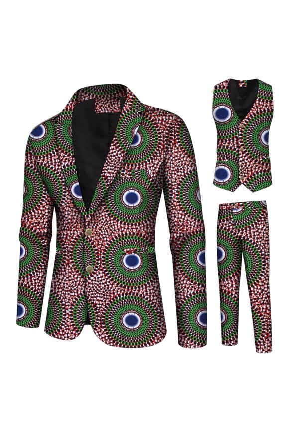 Jacket Vest Pants Blazers for Men 3 Pcs Slim Fit Cowboy Wedding Men Suit Retro Gentleman Mens' African Party Clothing