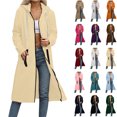 thumbnail image 1 of Jacket Woman Hoodie Women's Solid Color Zipper Double Pocket Sweatshirt Long Sleeved Hooded Zipper Long Casual Outwear Beige XL, 1 of 4