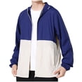 thumbnail image 1 of Jacket for Women and Men Plus Size Sun Protection Clothing Lightweight Athletic Full Zip Hooded Long Sleeve Shirts Summer Unisex Hiking Workout Sportwear Blue S, 1 of 7