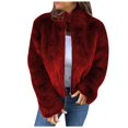 thumbnail image 1 of Jacket Women Zip Up Jacket Casual Open Front Cardigan Fuzzy Fleece Jacket Crop Winter Coat Warm Jacket, 1 of 5