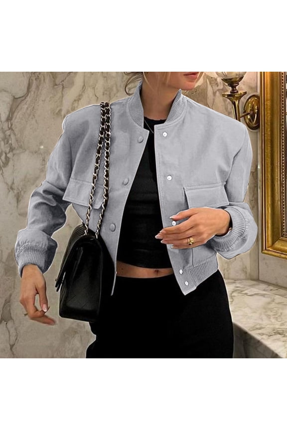 Jacket Women's Casual Transition Jacket Long Sleeve Solid Lightweight Coat Short Blouson Jacket Boundless Vest Pickpocket Proof Vest Coat Dress Juniors Flannel Vest Vast for Women Womens Vest Long