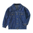 thumbnail image 1 of Jacket for Girls Long Sleeve Jean Jacket Basic Button Down Coat Little Girls Outfits for Kids Girls 5-6 Years, 1 of 7