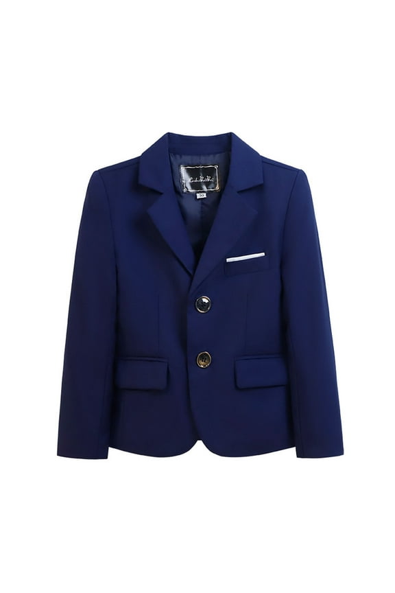 Jacket for Kids Casual New Teen Girls and Boys Formal Blazers Casual Button Suit Jackets Dress School Sport Coats Blue 4-5 Years