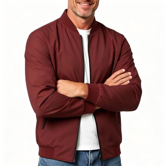 Jacket for Men Baeitkot Men's Business Baseball Collar Solid Color Casual Jacket Men's Spring and Versatile Short Jacket