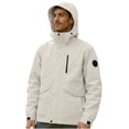 thumbnail image 1 of Jacket for Men Casual Loose Fit Jackets with Removable Hoodie Solid Color Long Sleeve Waterproof Windbreaker Coat, White, L, 1 of 8