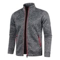 thumbnail image 1 of Jacket for Men Classic Fit Zip Up Fall Winter Jacket Solid Color Long Sleeve Sweater Going Out Tops, 1 of 4
