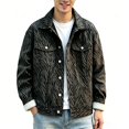 thumbnail image 1 of Jacket for Men Diagonal Graphic Lapel Button Down Casual Classic Outerwear, 1 of 4