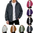 thumbnail image 1 of Jacket for Men Dqueduo Men's Solid Color Hooded Windproof Jacket Daily Commuting Casual Jacket, Sizes S-4XL Dark Gray XXXL, 1 of 1