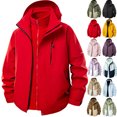thumbnail image 1 of Jacket for Men Solid Color Outdoor Climb Sport Run Pocket Zipper Long Sleeved Hooded jacket Coats, 1 of 9