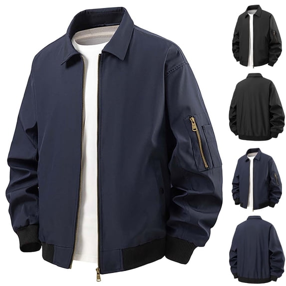 Jacket for Men Winter Coat for Men Men's Solid Color Outdoor Climb Sport Run Pocket Zipper Sleeve Jackets, S-3XL