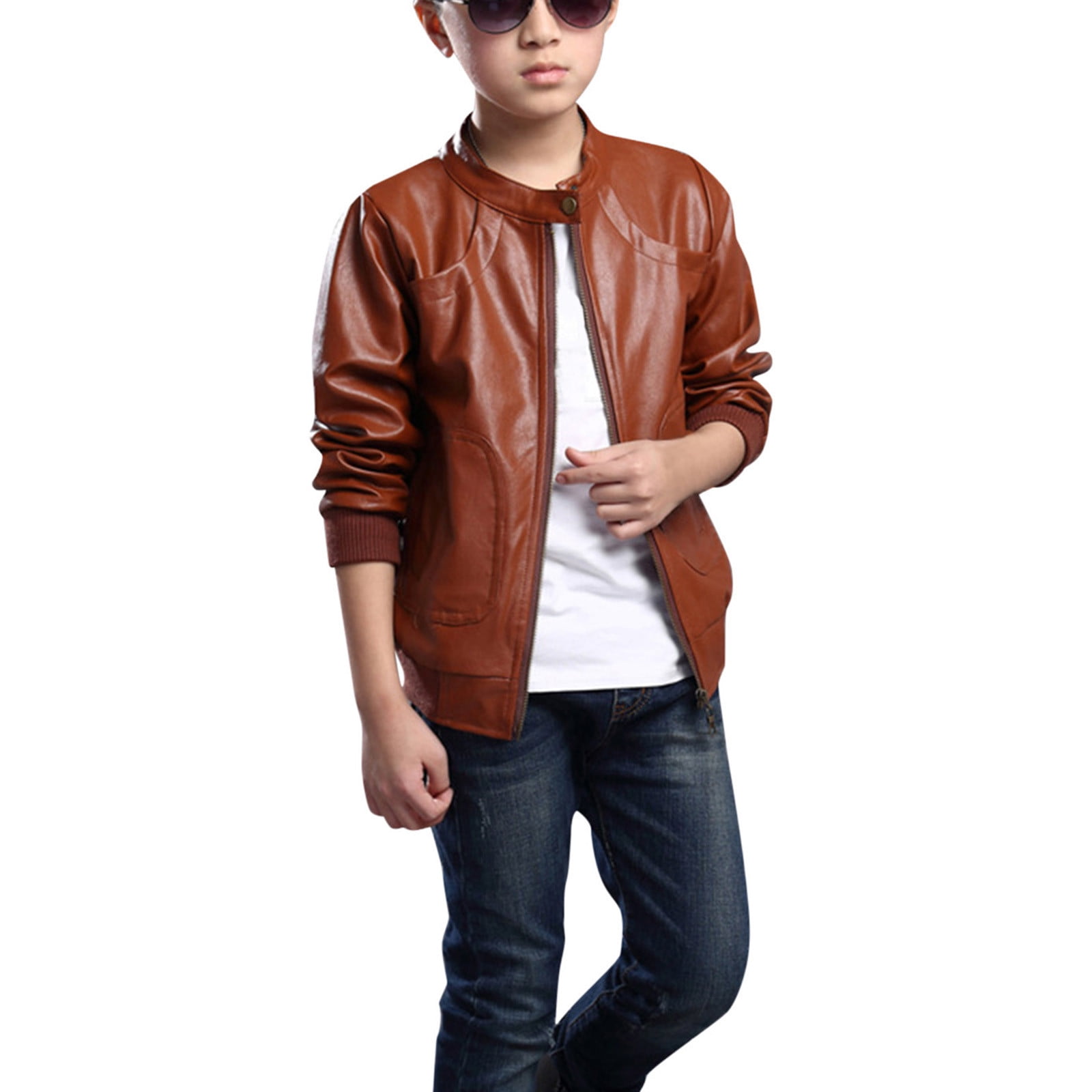 Faux leather shop boys jacket