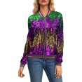 thumbnail image 1 of Jacket for Women Fall Zip Up Sequin Baseball Fashion Long Sleeve Zipper Party Festival Bomber 2025 Fall Coat, 1 of 9