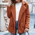 thumbnail image 1 of Jacket for Women Fashion Long Sleeve Lapel Warm Outerwear Winter Button Down Lamb Wool Coat Ladies Blouses Gifts for Mom S-5XL, 1 of 6