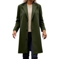 thumbnail image 1 of Jacket for Women Trendy Elegant Single Lapel Wool Solid Commute Work Trench Coat Winter Clothes, 1 of 4