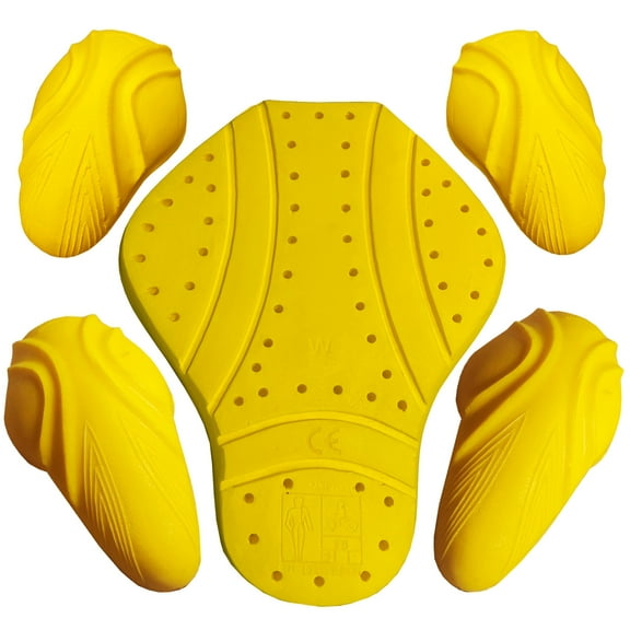Jackets 4 Bikes CE Level 2 Back, Elbow and Shoulder Certified Armor Pads 5 PC Set, Motorcycle Armor Protector Inserts for Motorcycle Jackets Unisex All Yellow