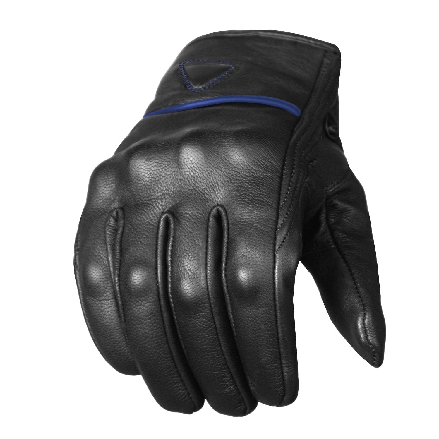 Jackets 4 Bikes Men's Premium Leather Street Motorcycle Protective Cruiser Biker Gel Gloves BlackBlue XXL