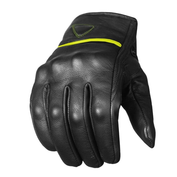 Jackets 4 Bikes Men's Premium Leather Street Motorcycle Protective Cruiser Biker Gel Gloves Blackgreen XXL