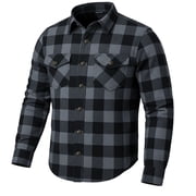 Jackets 4 Bikes PERFORMER Armored Motorcycle Flannel Shirt for Men   CE Armor, Hidden Utility Pockets Ventilated Flannel Gray XXL