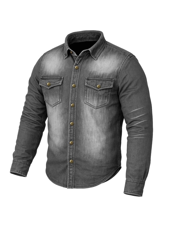 Jackets 4 Bikes PERFORMER Armored Motorcycle Flannel Shirt for Men – CE Armor, Hidden Utility Pockets Ventilated