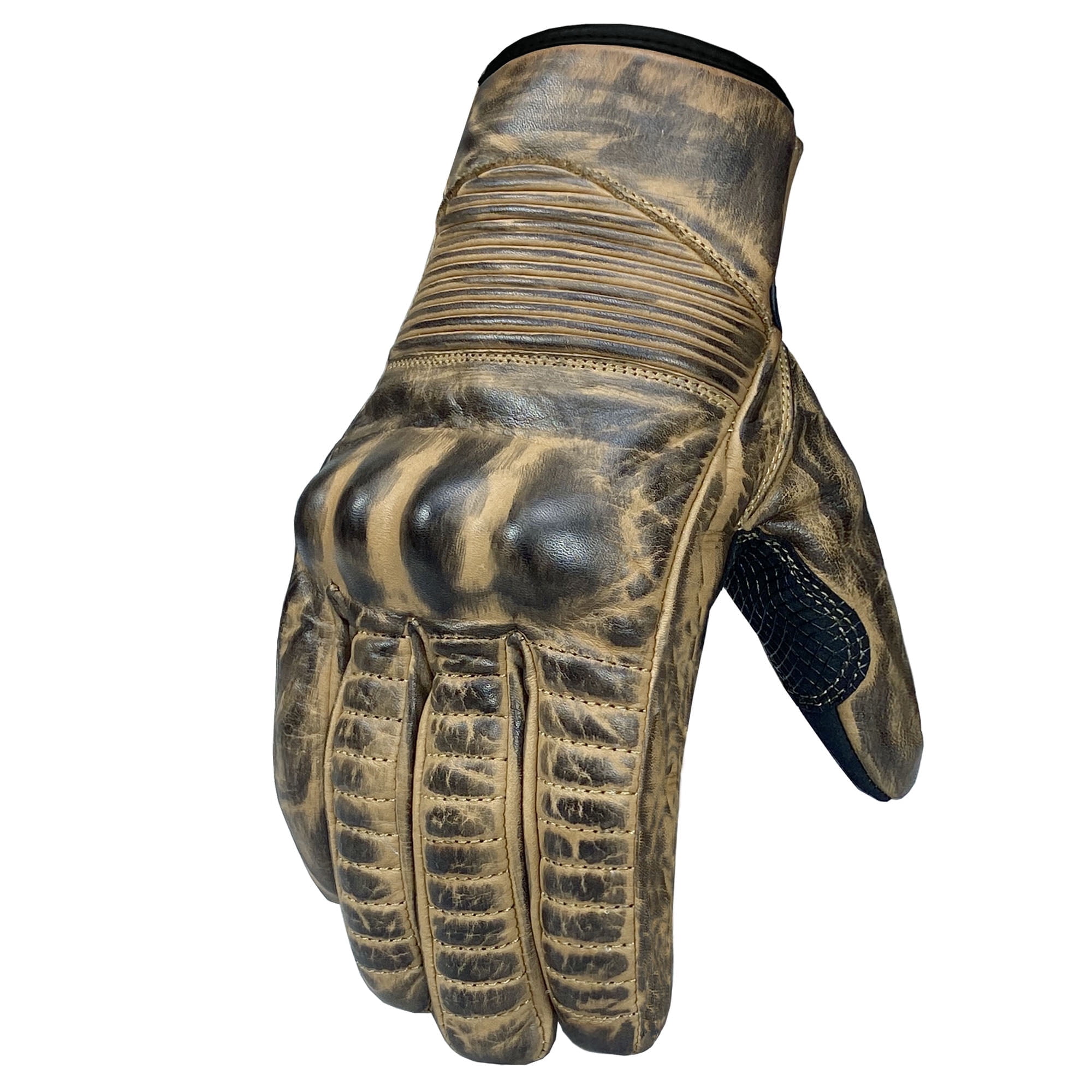 Jackets 4 Bikes Throttle Motorcycle Gloves for Men - Leather Motorbike Riding Gloves Brown L