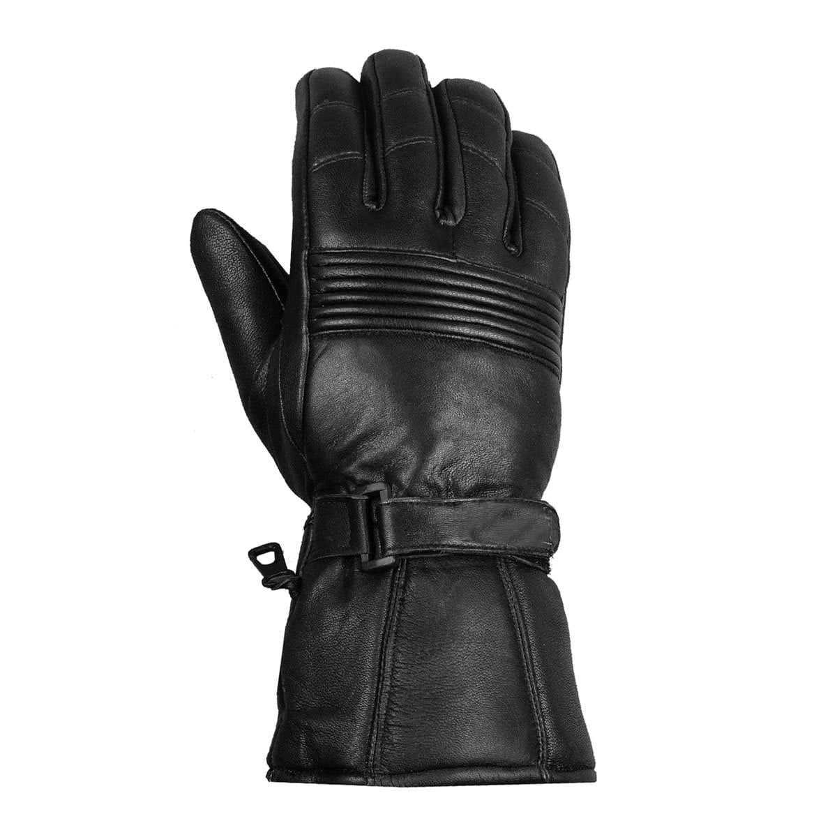 Jackets 4 Bikes Winter Motorcycle Gloves, Premium Biker Sheep Leather Thinsulate Warm Cold Weather Water Resistance Windproof Gauntlet for Men and Women Black L