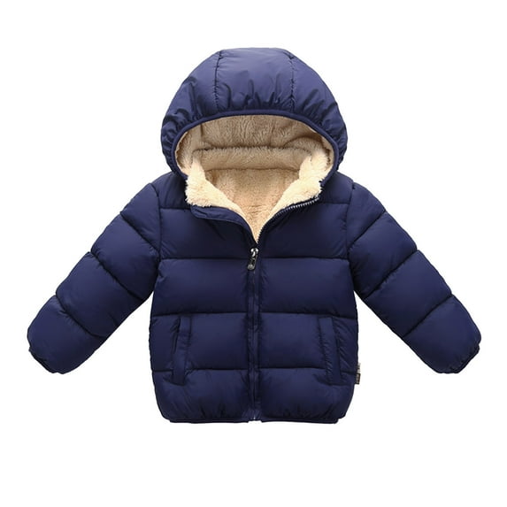 Jackets For Boys 3T Winter Coat Toddler Baby Hooded Down Jacket Boys Girls Kids Thicken Warm Winter Coat Outerwear Navy 3-4 Years