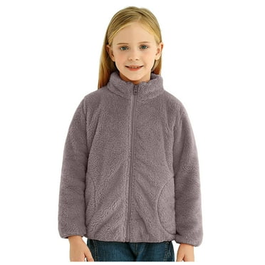 Jackets For Girls Girls Athletic Jacket Girls' Outerwear Jackets Kids Soft Fleece Zip up Hoodie with Pockets Fleece Jacket Kids 3-4 Years