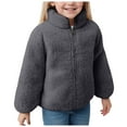 thumbnail image 1 of Girls' Sweaters 2T Girl Clothes Kids Fleece Jacket Toddler Baby Boys Girls Autumn Winter Warm Sherpa Lining Outerwear Soft Lightweight, 1 of 9
