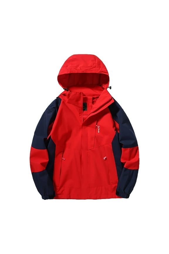 Jackets For Men Hoodie Qiggri Men's Outdoor Windproof And Waterproof Long Sleeved Hooded Workwear Jacket